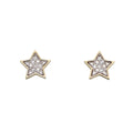 Elements Gold Star Stud Earrings with Diamonds