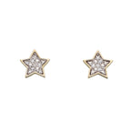 Elements Gold Star Stud Earrings with Diamonds