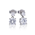Diamonfire Double Zirconia Drop Earrings