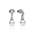 Diamonfire Shell Pearl Earrings with Pave Hoop