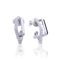 Diamonfire Interlinked Pave and Plain Square Earrings
