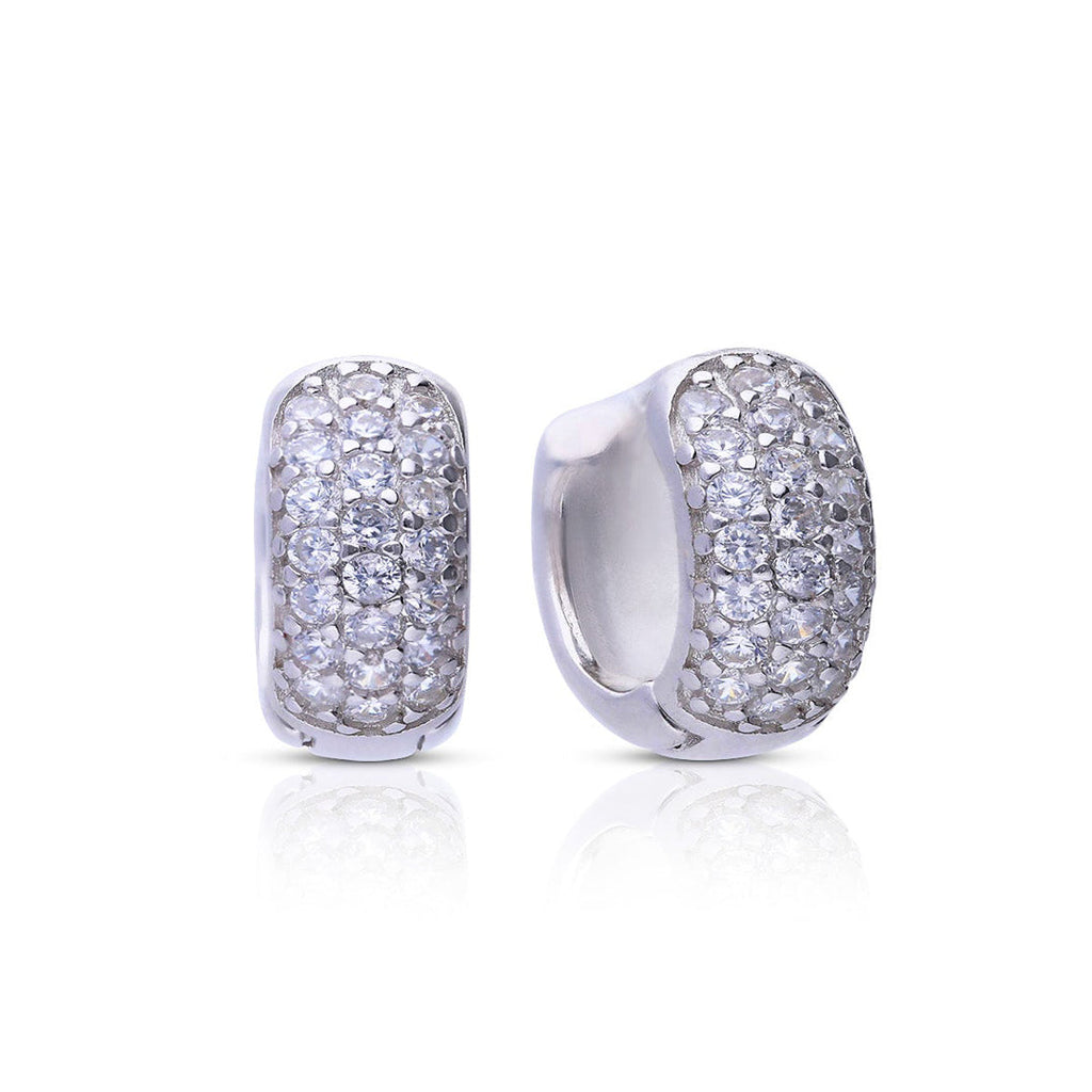 Diamonfire Small Pave Zirconia Huggie Earrings