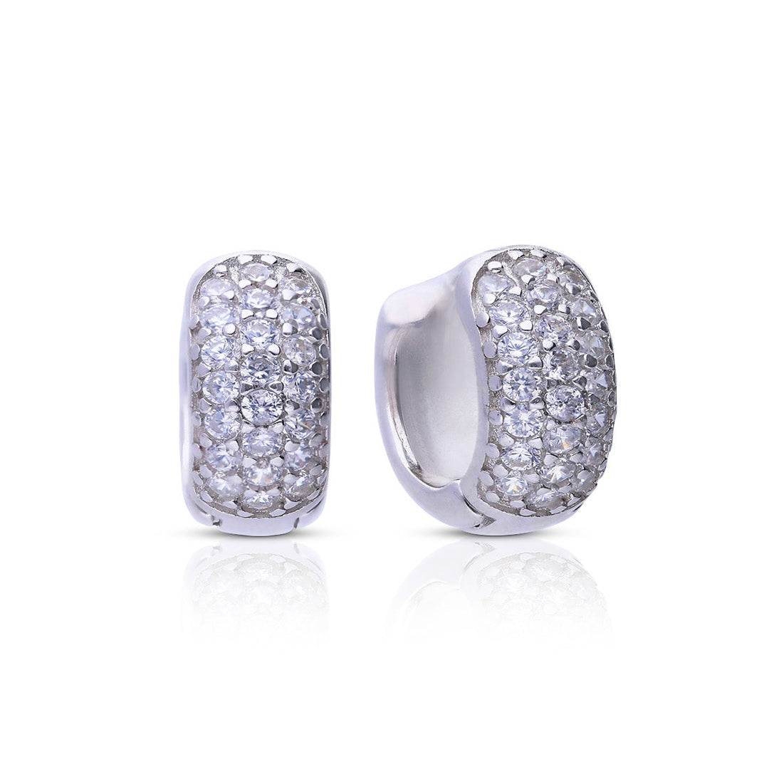 Diamonfire Small Pave Zirconia Huggie Earrings