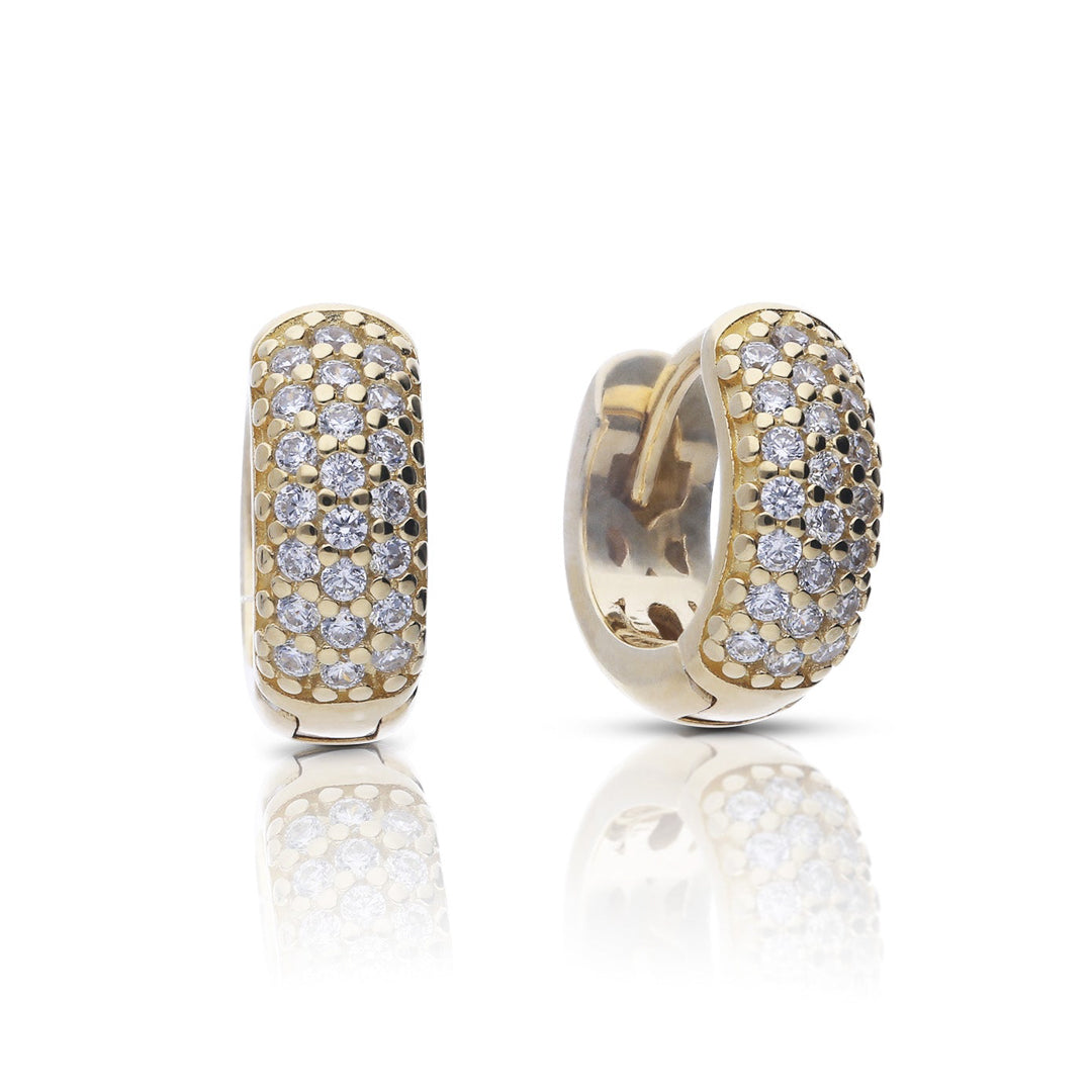 Diamonfire Small Pave Zirconia Huggie Earrings