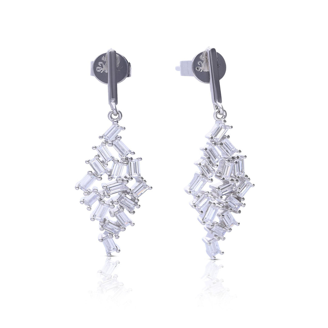 Diamonfire Baguette Zirconia Scatter Drop Earrings