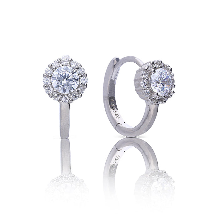 Diamonfire Halo Hoop Earrings