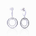 Diamonfire 3/4 Hoop Earrings with Pave and Plain Circles