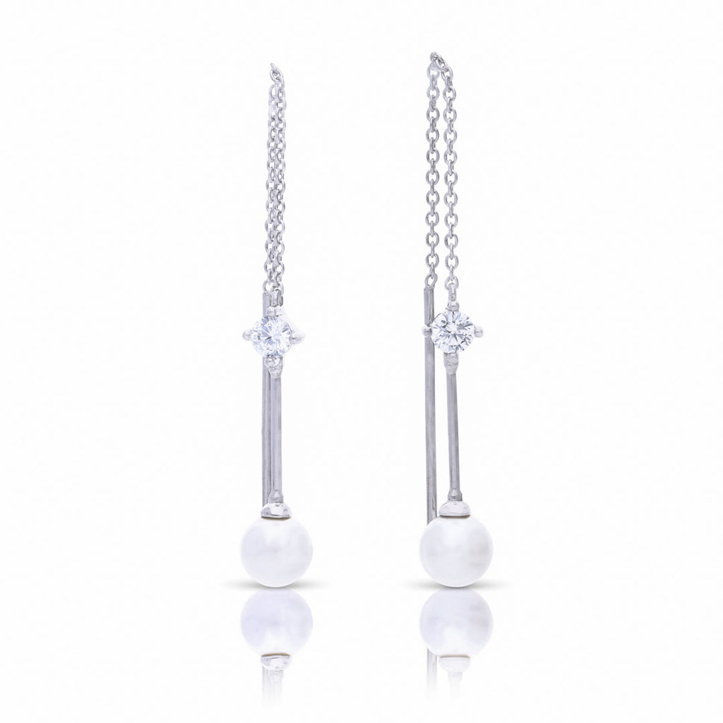 Diamonfire Pull Through Chain Drop Earrings