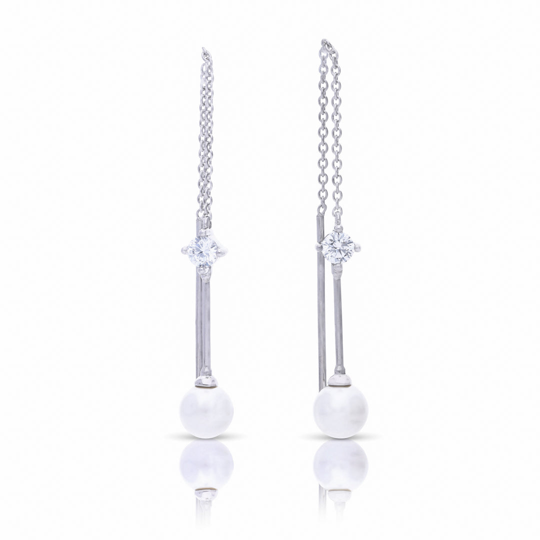 Diamonfire Pull Through Chain Drop Earrings