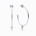 Diamonfire Large 3/4 Hoop Earrings with Tiny Zirconia Charm