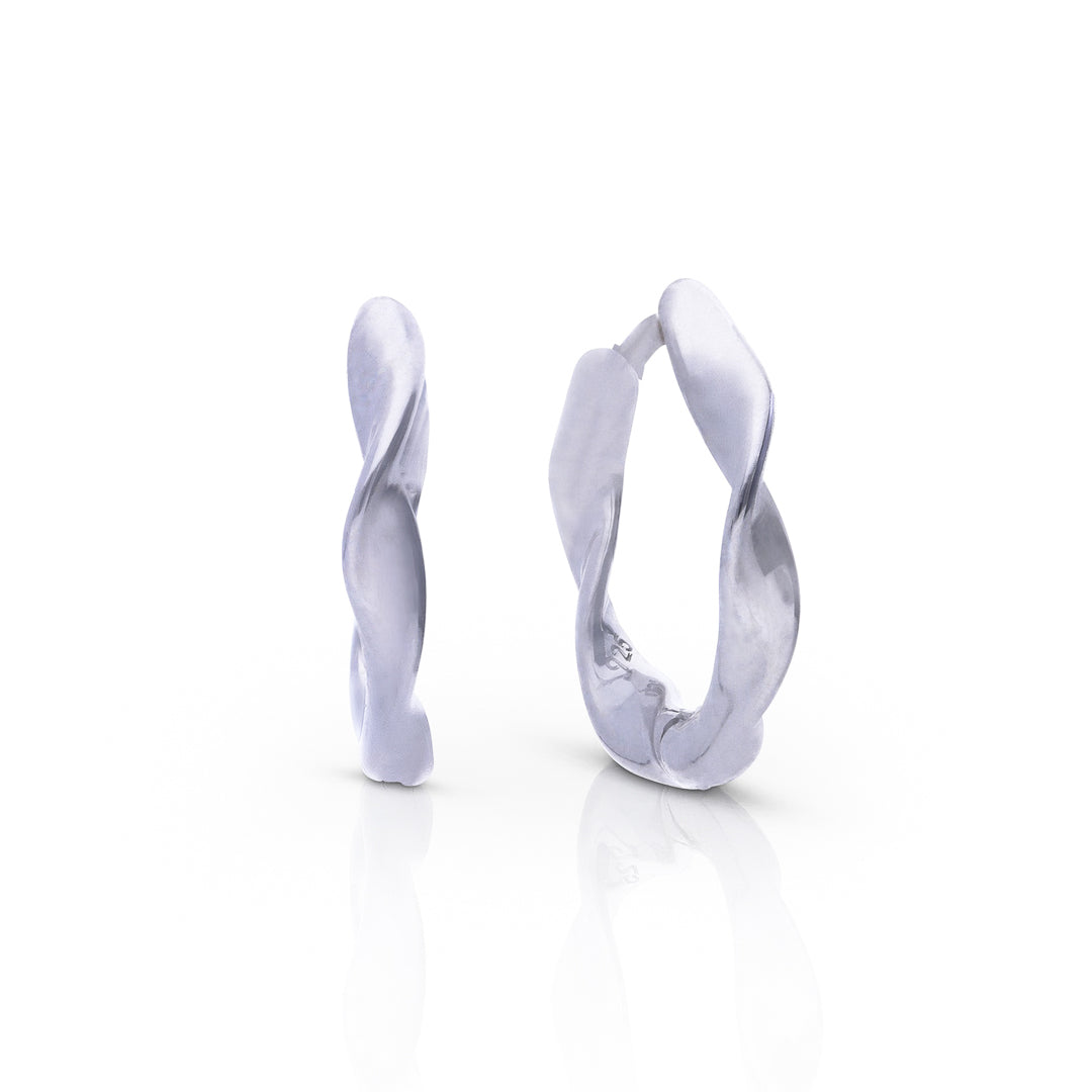 Diamonfire Plain Midi Twist Hoop Earrings