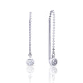 Diamonfire Bezel Set Ball Chain Pull Through Earrings