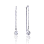 Diamonfire Bezel Set Ball Chain Pull Through Earrings