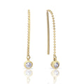 Diamonfire Bezel Set Ball Chain Pull Through Earrings