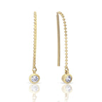 Diamonfire Bezel Set Ball Chain Pull Through Earrings