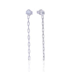 Diamonfire Stud Earrings with Chain Drop