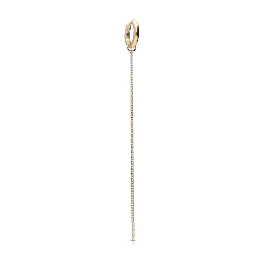 Diamonfire Single Plain Hoop Earring with Chain Drop