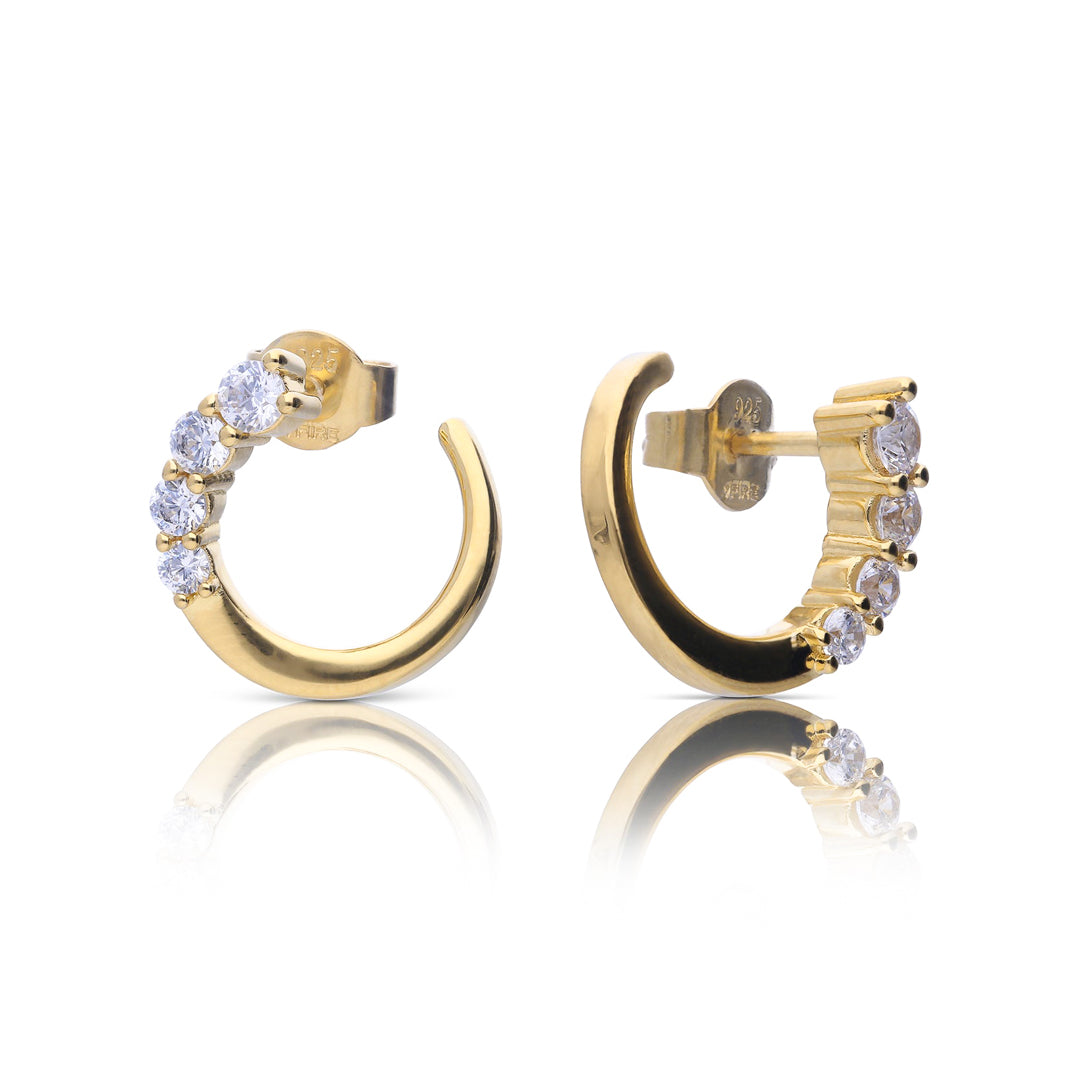 Diamonfire Circle Stud Earrings with Graduated Zirconia