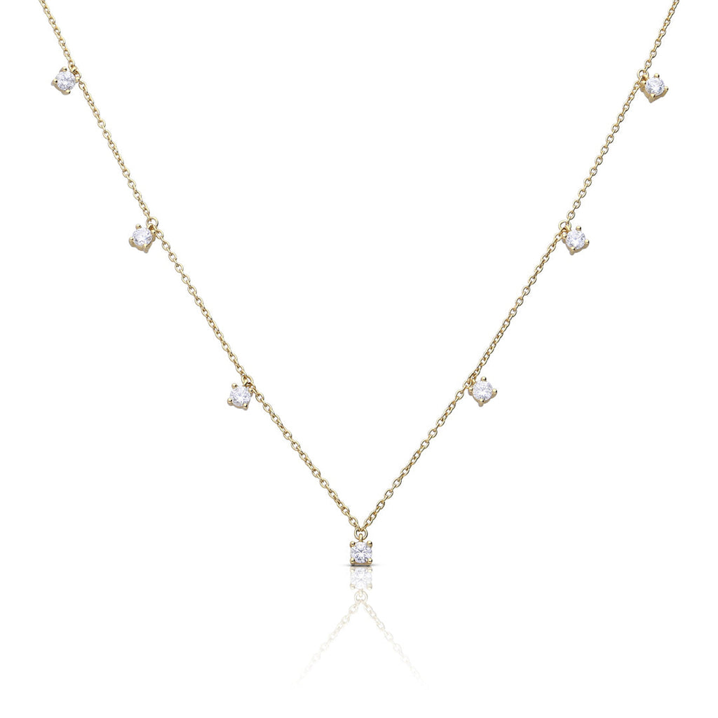 Diamonfire Claw Set Zirconia Station Necklace