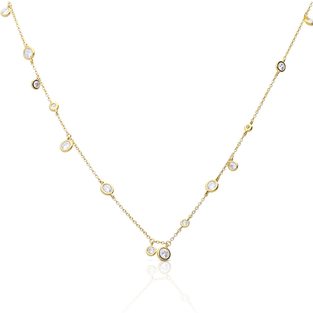 Diamonfire Bezel Set Zirconia Station Necklace