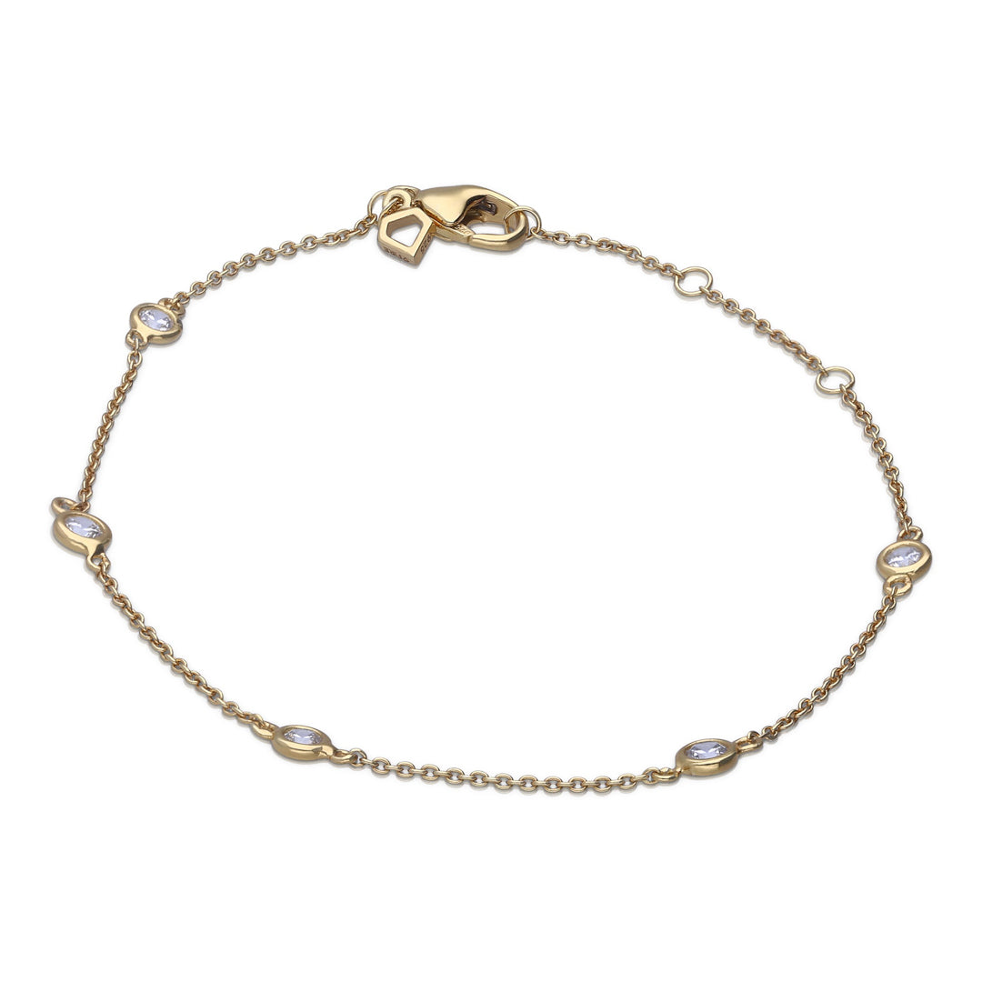 Diamonfire Bezel Set Zirconia Station Bracelet