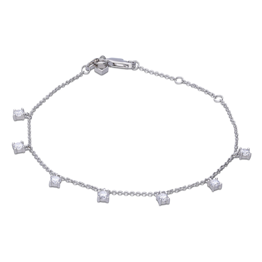 Diamonfire Claw Set Zirconia Station Bracelet