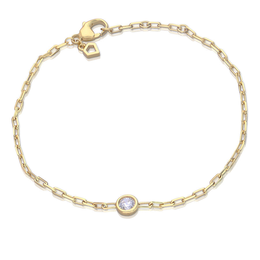 Diamonfire Chain Bracelet with Solitaire Zirconia