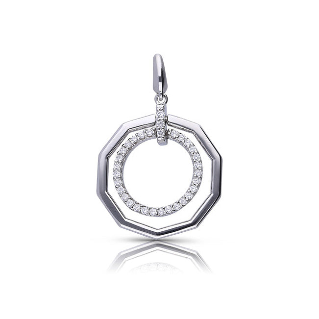 Diamonfire Pendant with Pave and Plain Circles