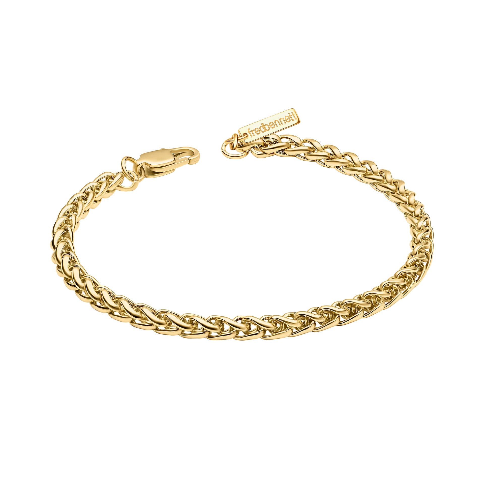 Fred Bennett Smaller Fit Stainless Steel Wheat Chain Bracelet