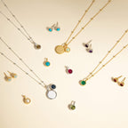 Beginnings Milgrain Semi-Precious Cabochon Birthstone Pendant