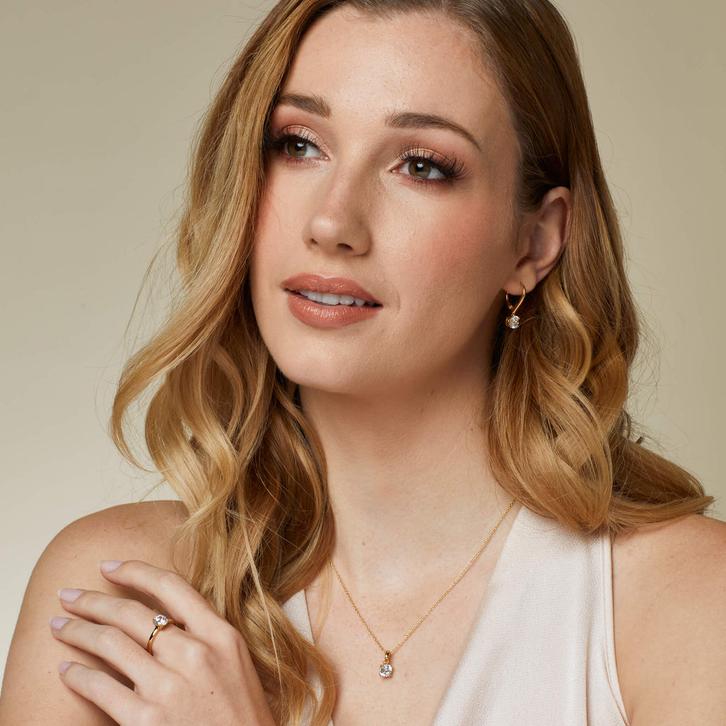 Diamonfire Double Claw Solitaire Pendant