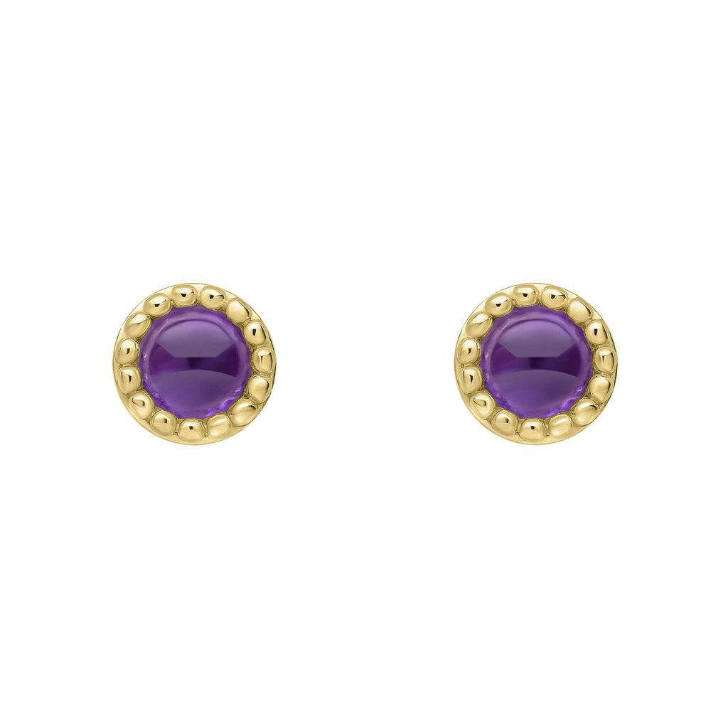 Beginnings Milgrain Semi-Precious Cabochon Birthstone Earrings