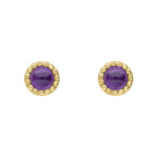 Beginnings Milgrain Semi-Precious Cabochon Birthstone Earrings