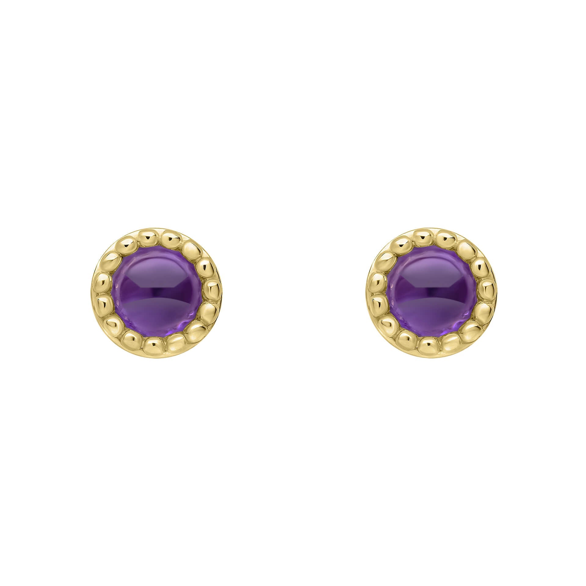 Beginnings Milgrain Semi-Precious Cabochon Birthstone Earrings