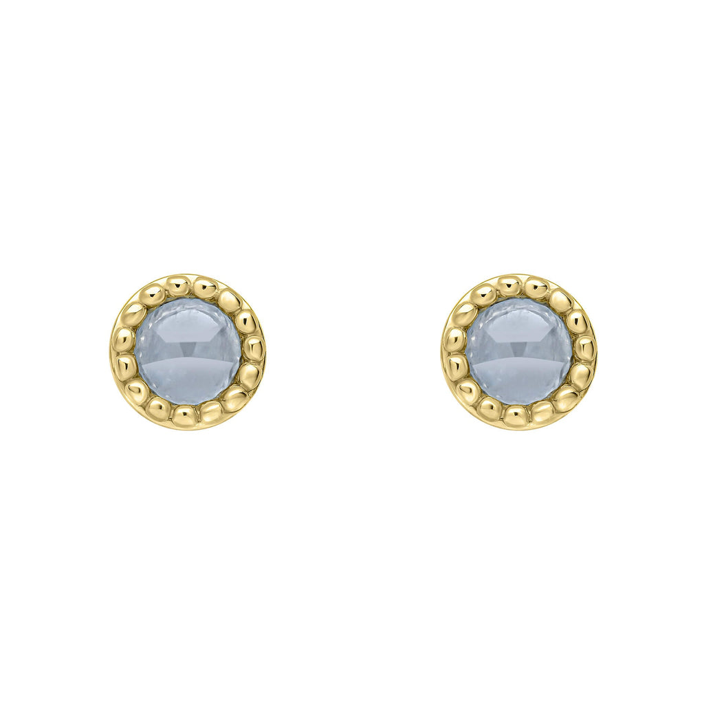 Beginnings Milgrain Semi-Precious Cabochon Birthstone Earrings