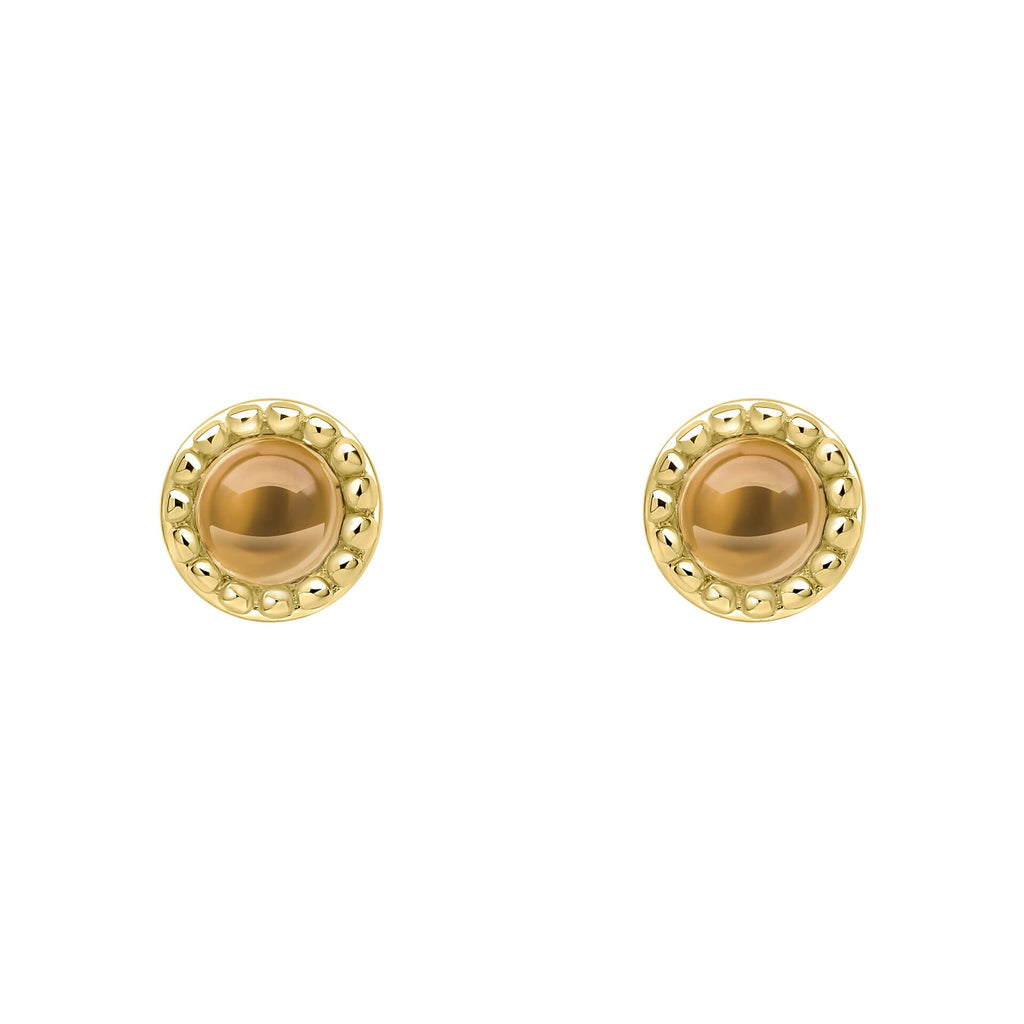 Beginnings Milgrain Semi-Precious Cabochon Birthstone Earrings
