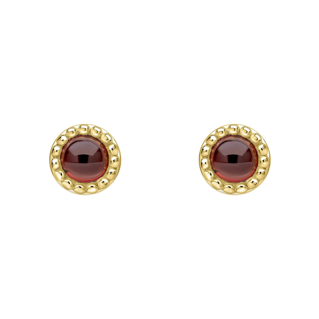 Beginnings Milgrain Semi-Precious Cabochon Birthstone Earrings