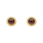 Beginnings Milgrain Semi-Precious Cabochon Birthstone Earrings