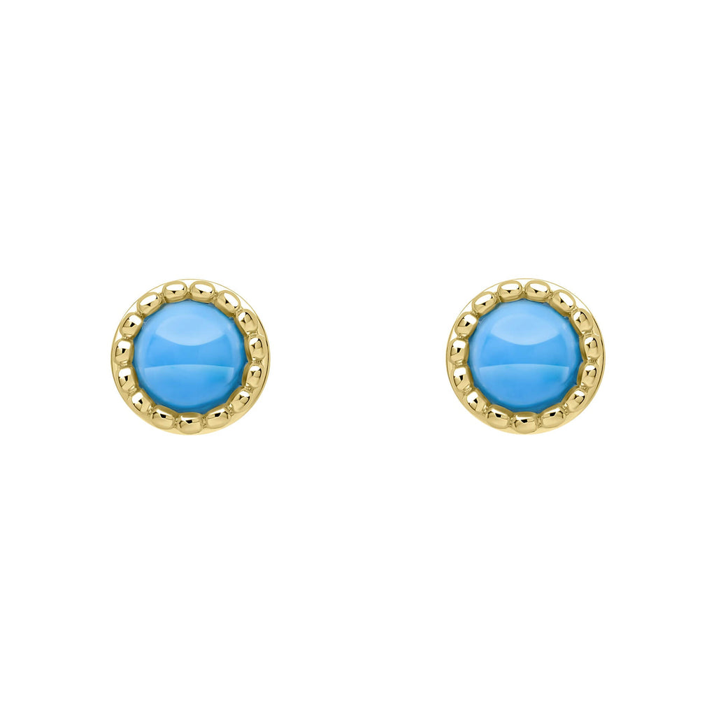 Beginnings Milgrain Semi-Precious Cabochon Birthstone Earrings