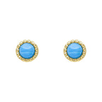 Beginnings Milgrain Semi-Precious Cabochon Birthstone Earrings
