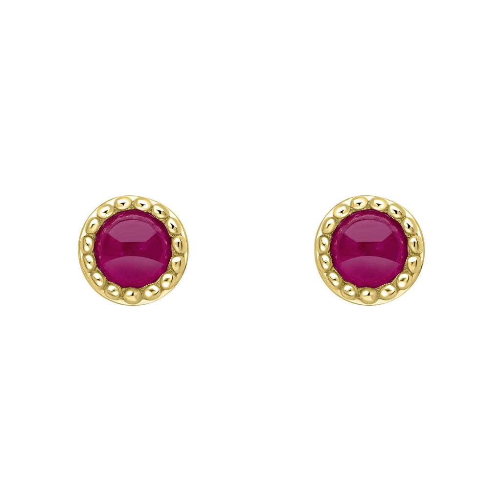 Beginnings Milgrain Semi-Precious Cabochon Birthstone Earrings