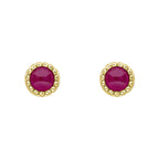 Beginnings Milgrain Semi-Precious Cabochon Birthstone Earrings