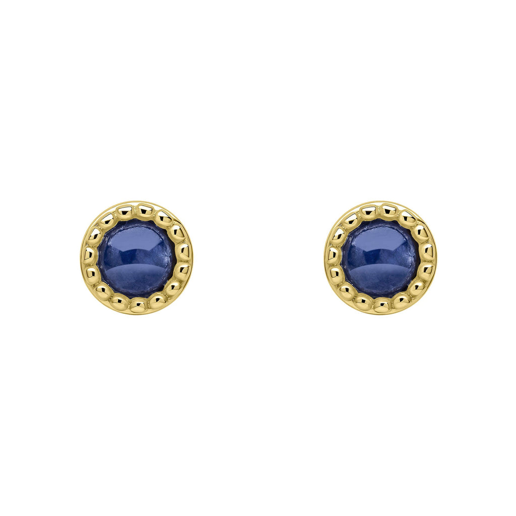 Beginnings Milgrain Semi-Precious Cabochon Birthstone Earrings