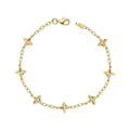 Elements Gold Textured Flower Station Bracelet