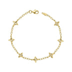 Elements Gold Textured Flower Station Bracelet