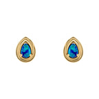 Elements Gold Opal Doublet Teardrop Stud Earrings