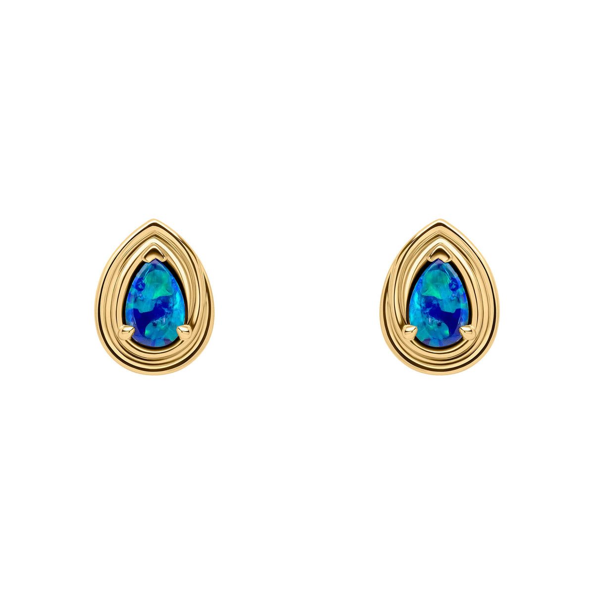 Elements Gold Opal Doublet Teardrop Stud Earrings