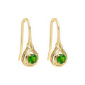 Elements Gold Celtic Green Diopside Hook Earrings