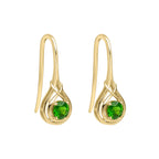 Elements Gold Celtic Green Diopside Hook Earrings