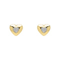 Elements Gold Pavé Diamond Heart Earrings